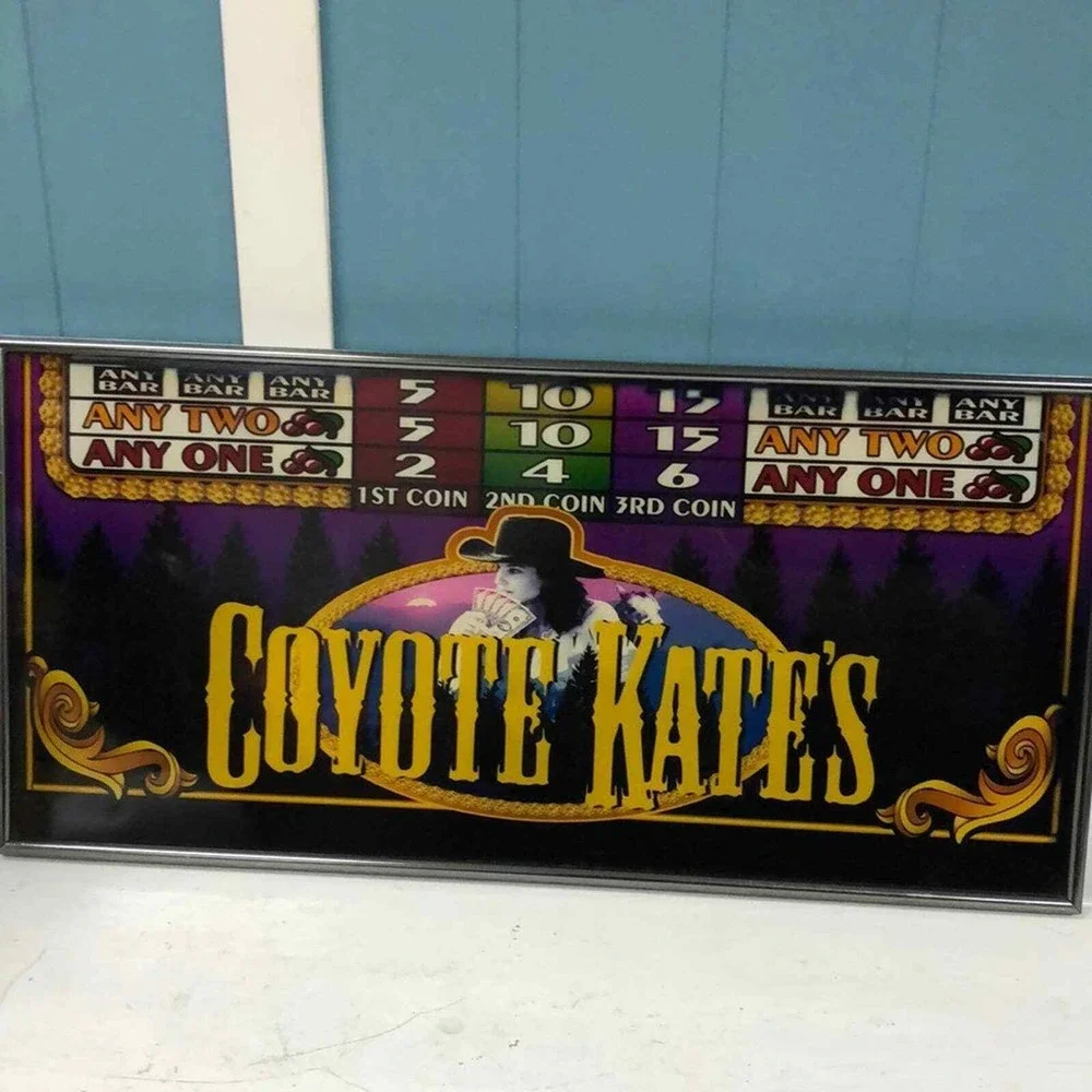 Vtg‎ Coyote Kate's Las Vegas framed framed casino glass 20